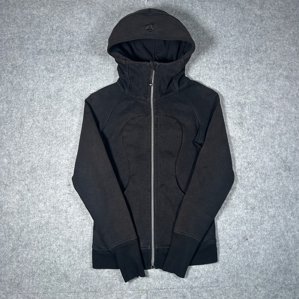 Lululemon Scuba Hoodie Womens Size‎ 4 Black Full Zip Athletic Yoga heavyweight